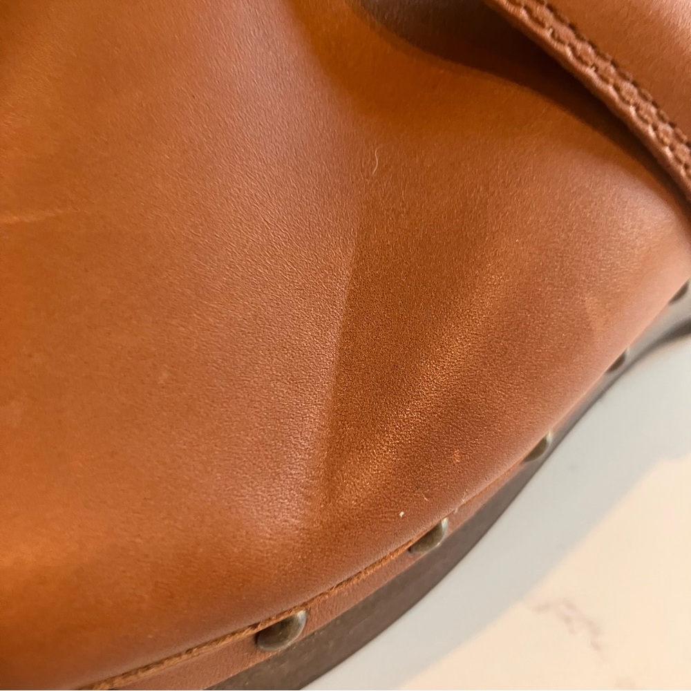 Madewell The Cecily Clog Leather Clogs Sz 6.5 Wood Bottom Studs Boho Comfort - Picture 11 of 13